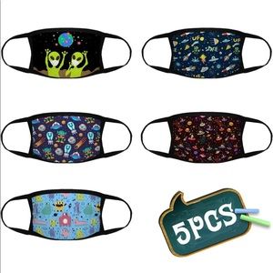 5 reusable face mask alien big kid adult